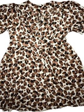 LuLaRoe Brown, Black & Cream Leopard Print Top